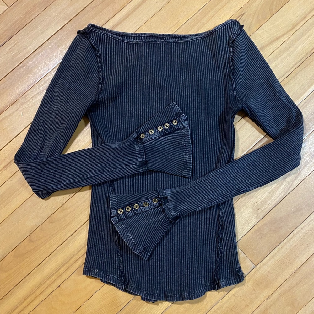 We The Free Ribbed Off-Shoulder Top
